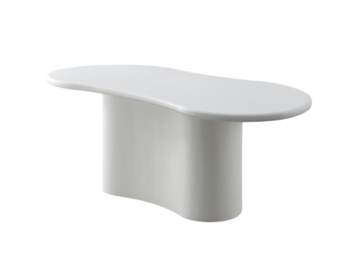 New organic eettafel curve ovaal wit