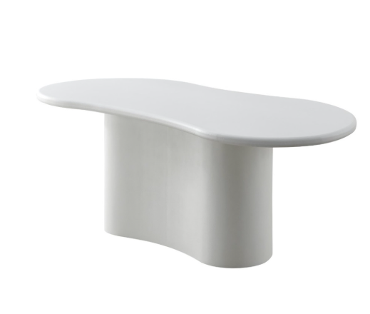 New organic eettafel curve ovaal wit