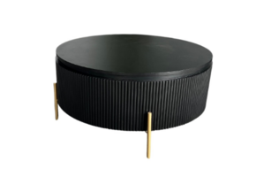 Eliza salontafel zwart goud rond