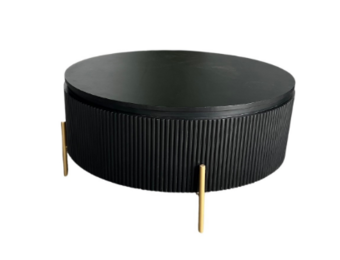 Eliza salontafel zwart goud rond