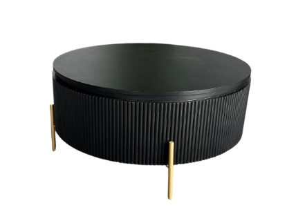 Eliza salontafel zwart goud rond