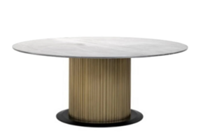 Stockholm eettafel rond goud wit