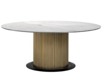 Stockholm eettafel rond goud wit