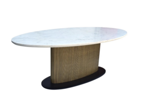 Stockholm eettafel ovaal goud wit