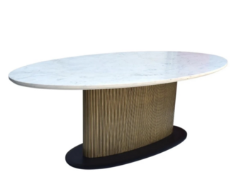 Stockholm eettafel ovaal goud wit