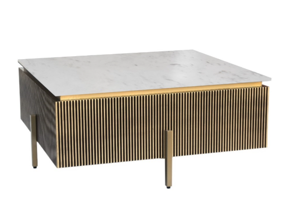 Allure salontafel gouden poten wit