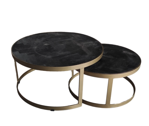 Doblo zwart antieke goude salontafel