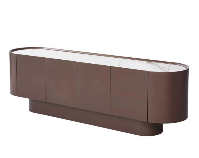 Brown isabella tv meubel wit/goude top