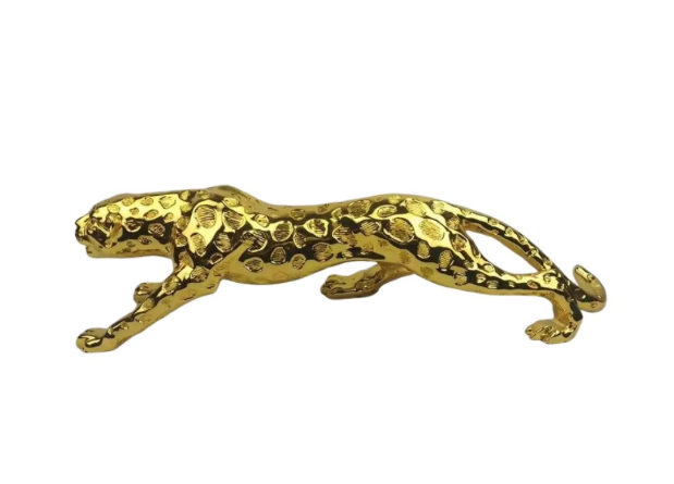 Decoratie luipaard zwart goud