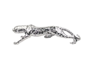 Decoratie luipaard zwart zilver
