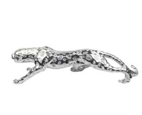 Decoratie luipaard zwart zilver