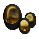 Decoratie ei-vormige kandelaar – set van 3