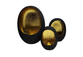 Decoratie ei-vormige kandelaar – set van 3