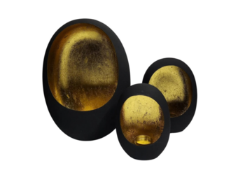 Decoratie ei-vormige kandelaar – set van 3