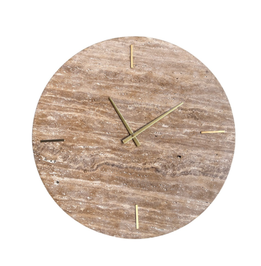 Travertine muur klok 60x60