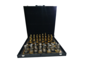 Decoratie schaakbord goud zwart