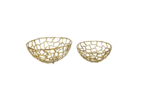 Decoratie schalen set van 2 goud