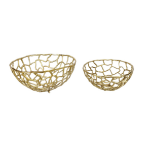 Decoratie schalen set van 2 goud