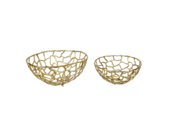 Decoratie schalen set van 2 goud