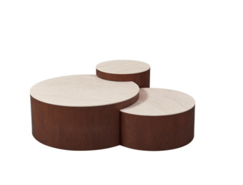 Aqua clover salontafel 3-delige bruin