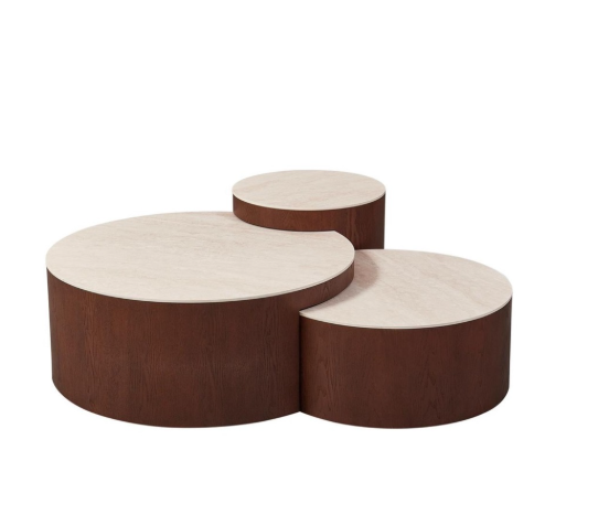 Aqua clover salontafel 3-delige bruin