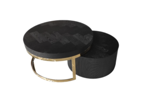 Fox zwart pain vissengraat goud salontafel