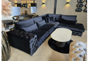 Victoria croco zwart hoekbank