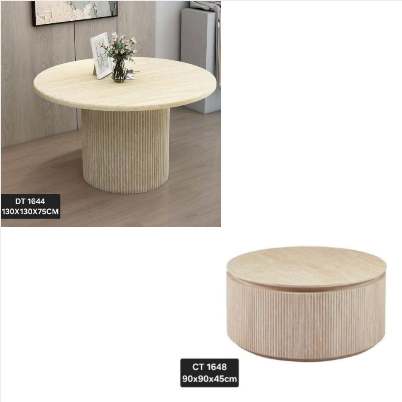 Travertine meubelset salon en eettafel