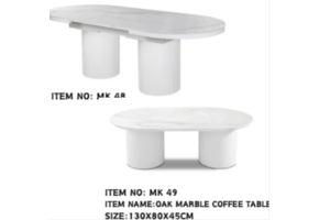 Marmer eettafel en salontafel set