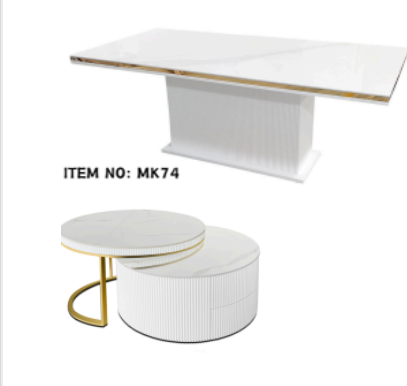 Meubelset wit goud salon en eettafel