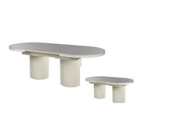 OAK Marmer uitschuifbare eettafel met salontafel