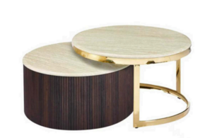 Travertine CT1867G Salontafel bruin goud