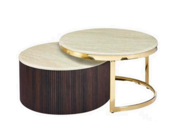 Travertine CT1867G Salontafel bruin goud