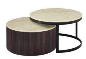 Travertine CT1867 Salontafel zwart bruin