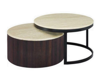 Travertine CT1867 Salontafel zwart bruin