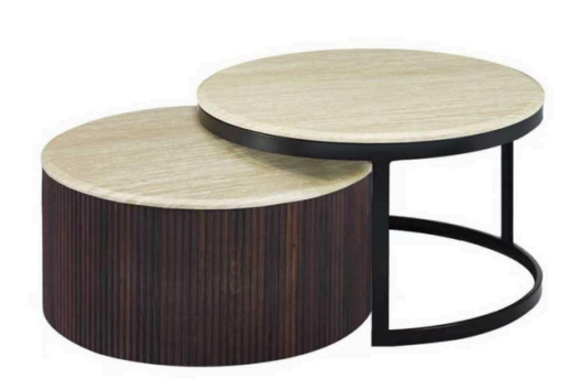 Travertine CT1867 Salontafel zwart bruin