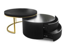 Salontafel MK21 Zwart goud met lades