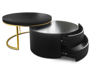 Salontafel MK21 Zwart goud met lades