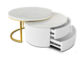 Salontafel MK21 wit goud met lades