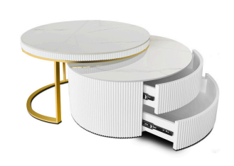 Salontafel MK21 wit goud met lades