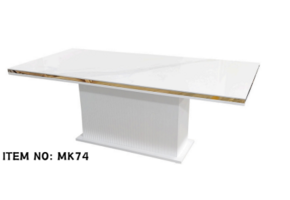 Eettafel keramiek blad wit/goud