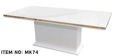 Eettafel keramiek blad wit/goud