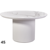 Ronde eettafel en salontafel keramiek blad