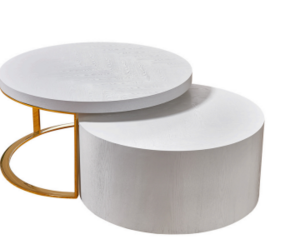 Salontafel wit/goud 2 delig