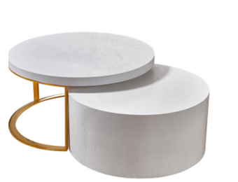 Salontafel wit/goud 2 delig