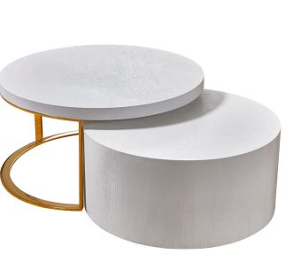 Salontafel wit/goud 2 delig