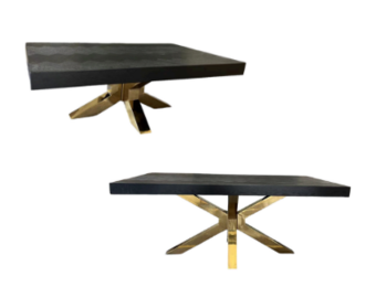 Meubelset oak wood zwart/goud