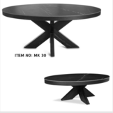 Meubelset keramiek blad krasbestendig zwart marmerlook ovaal