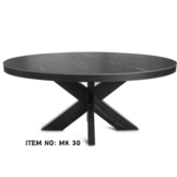 Meubelset keramiek blad krasbestendig zwart marmerlook ovaal