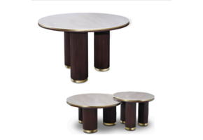 Meubelset oak eettafel en salontafel